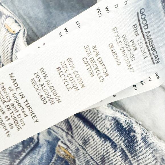 Good American Acid Wash Straight Leg Denim Jeans Ripped Size 4 / 27 - Picture 8 of 9